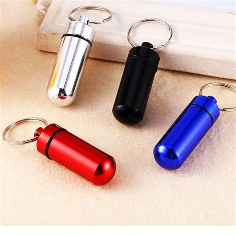 metal pill box keychain|aluminum pill box keychain.